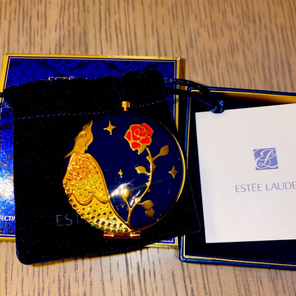 Estee Lauder X Disney beauty is found within powder compact